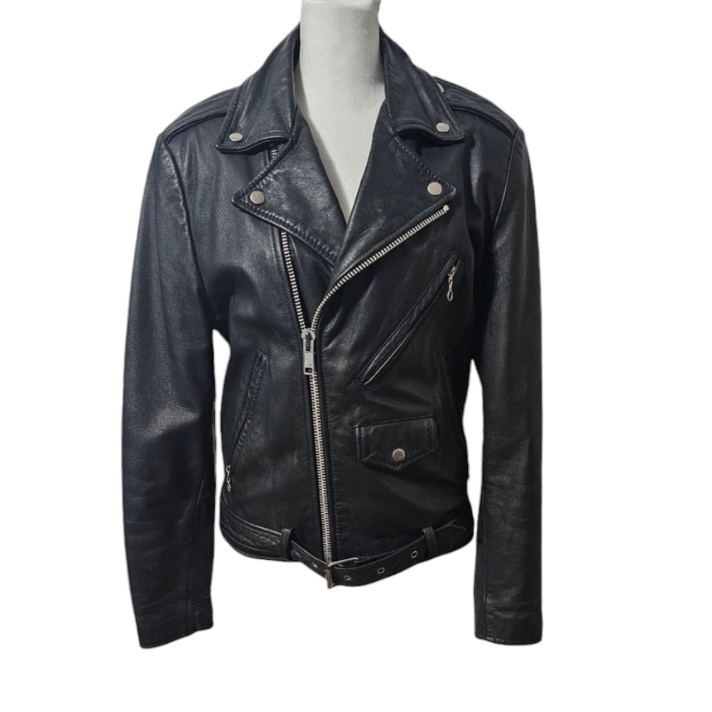 Vintage 80's Bermans | Black Leather Moto Jacket